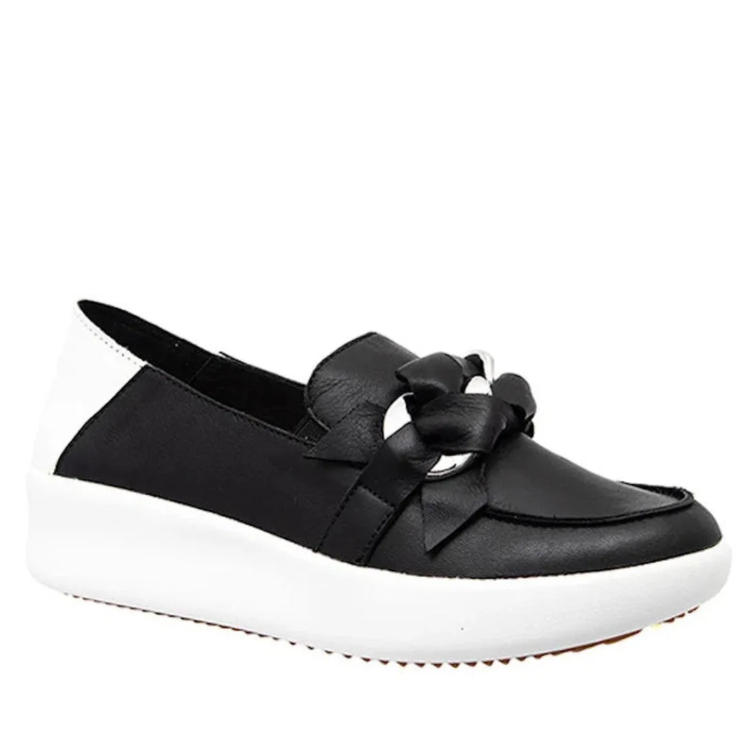 Alfie & Evie Mafia Loafer Slip On Black Leather