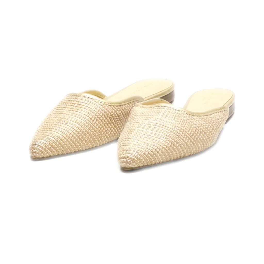 Ann Taylor Mules Fabric Beige Colour For Women