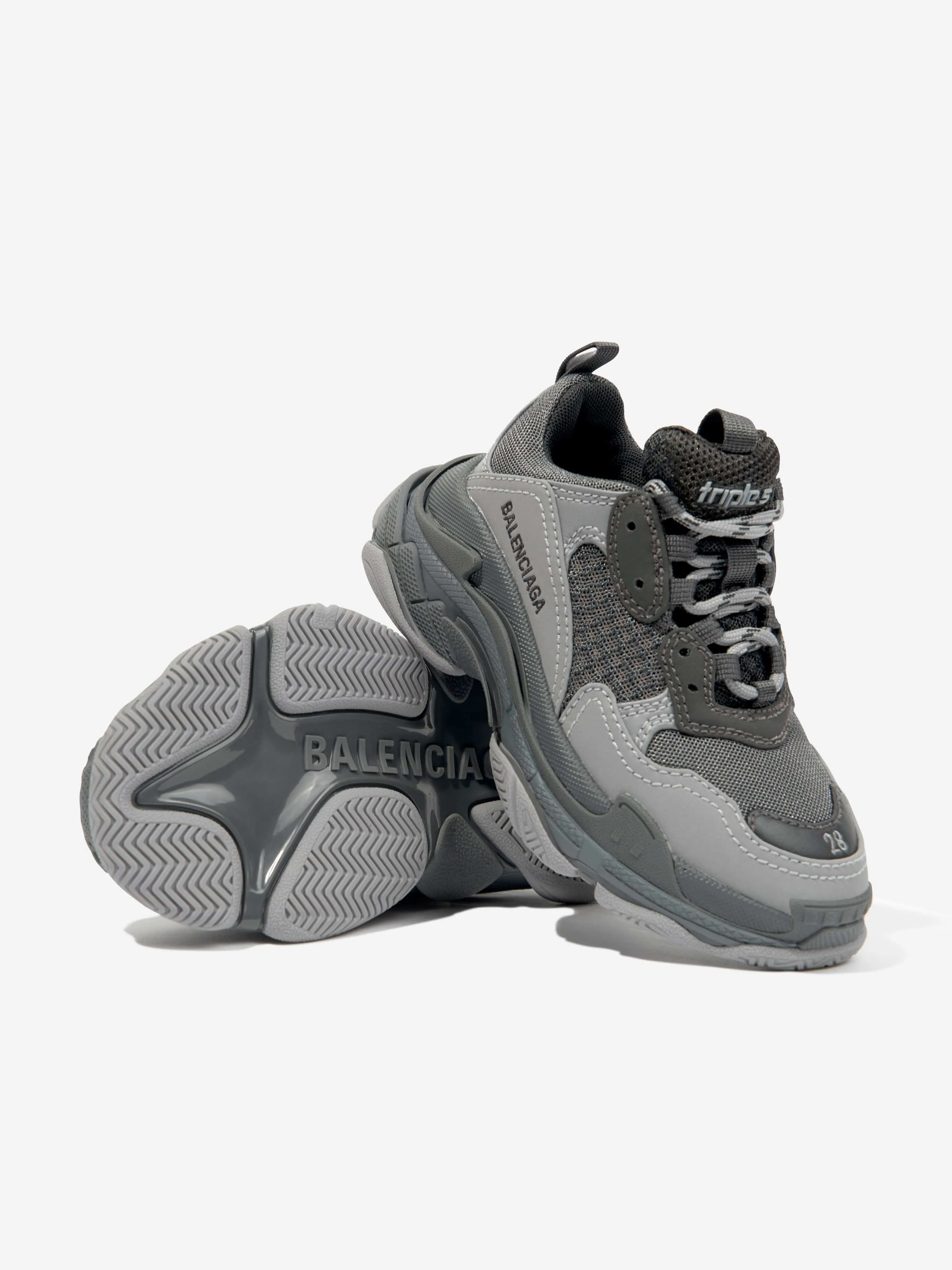 Balenciaga Kids Triple S Trainers in Grey