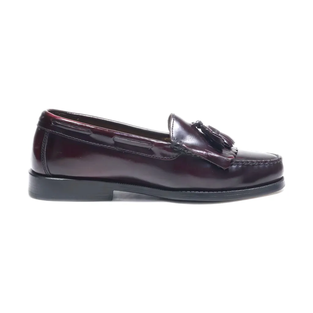 Bass Loafers Leather Maroon Colour For Men