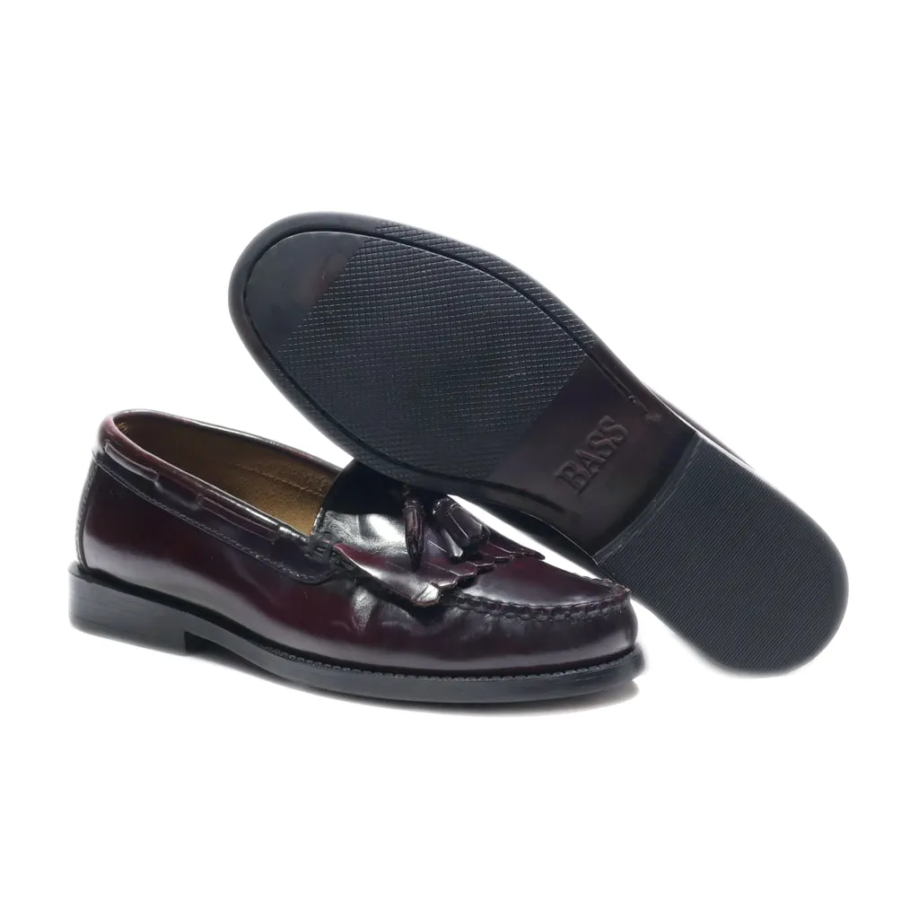 Bass Loafers Leather Maroon Colour For Men