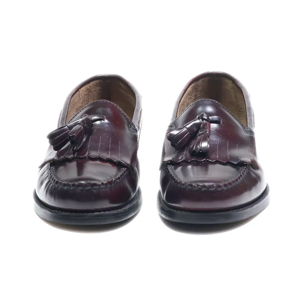 Bass Loafers Leather Maroon Colour For Men