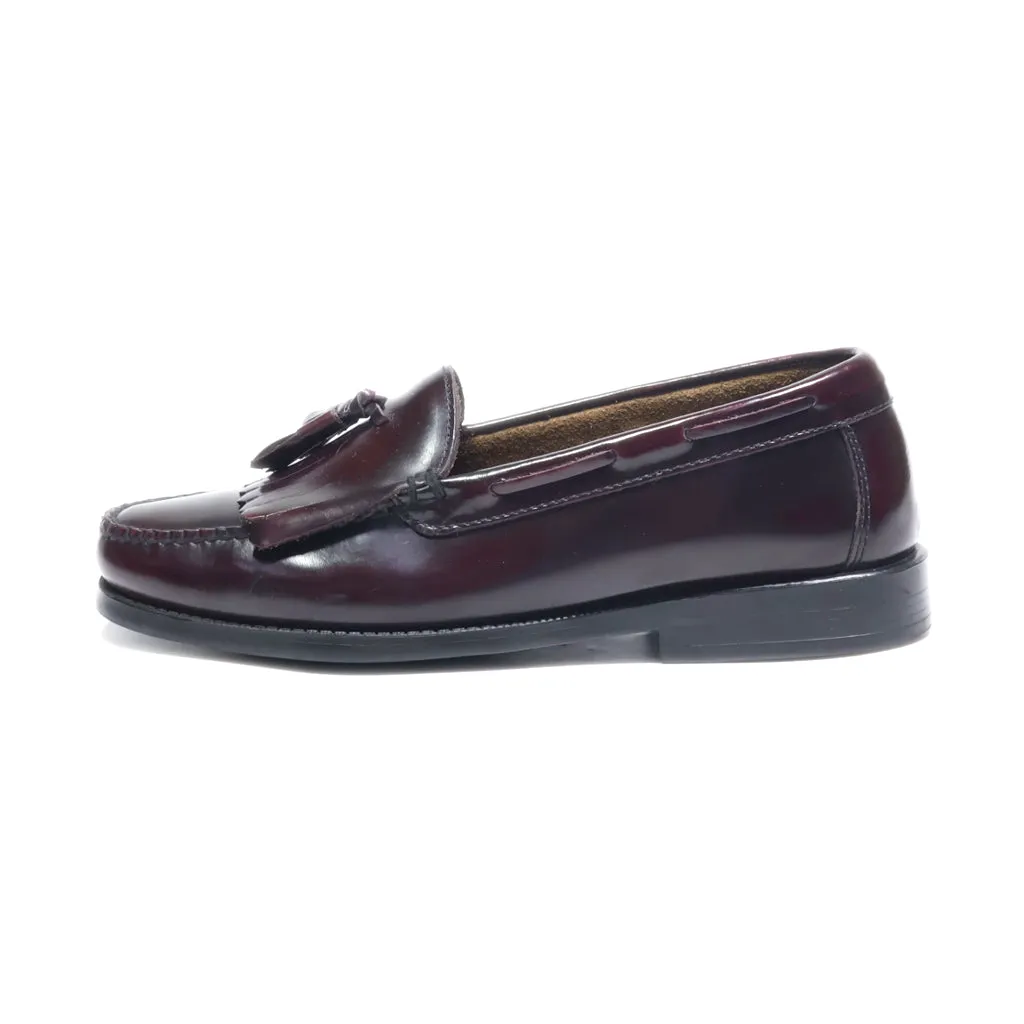 Bass Loafers Leather Maroon Colour For Men