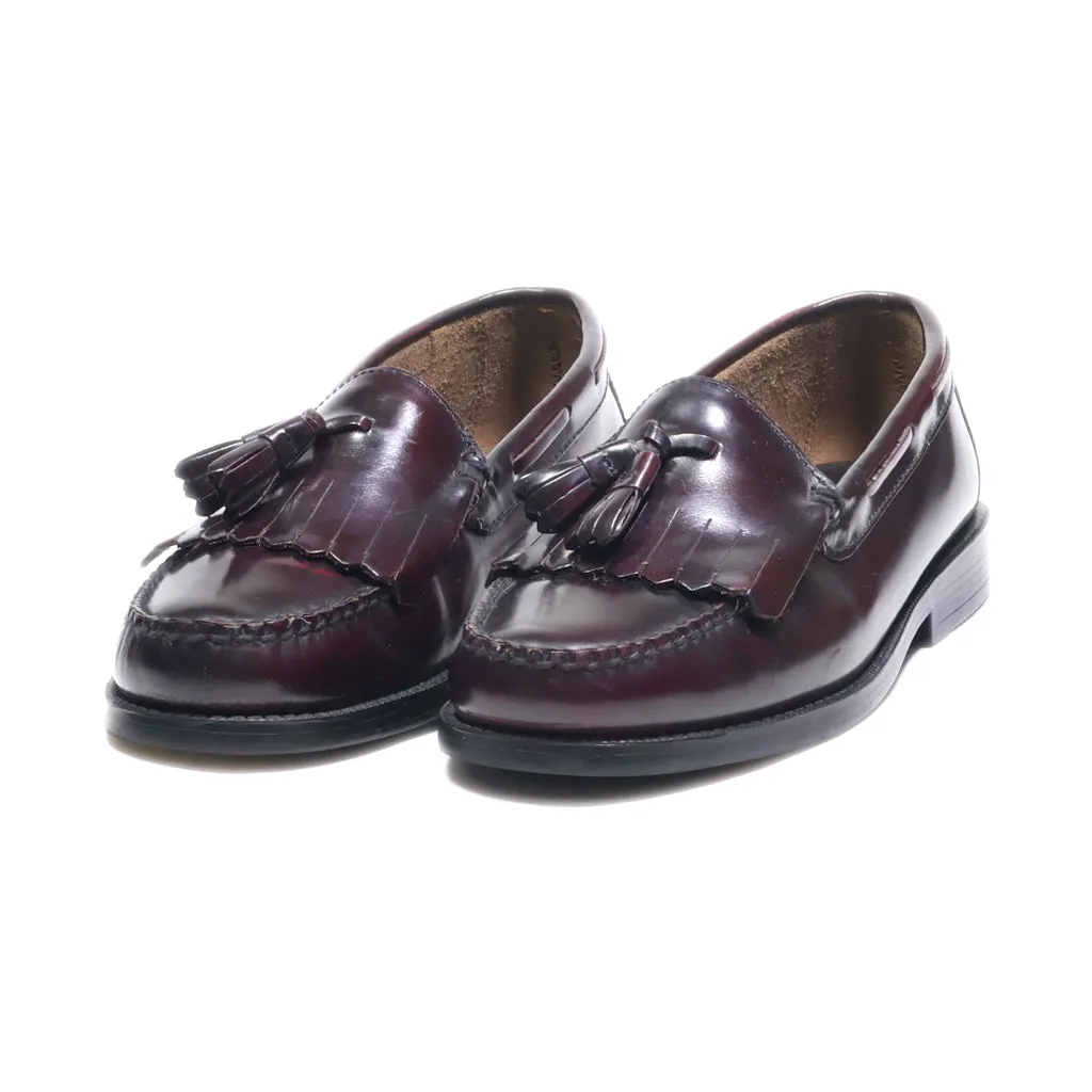 Bass Loafers Leather Maroon Colour For Men