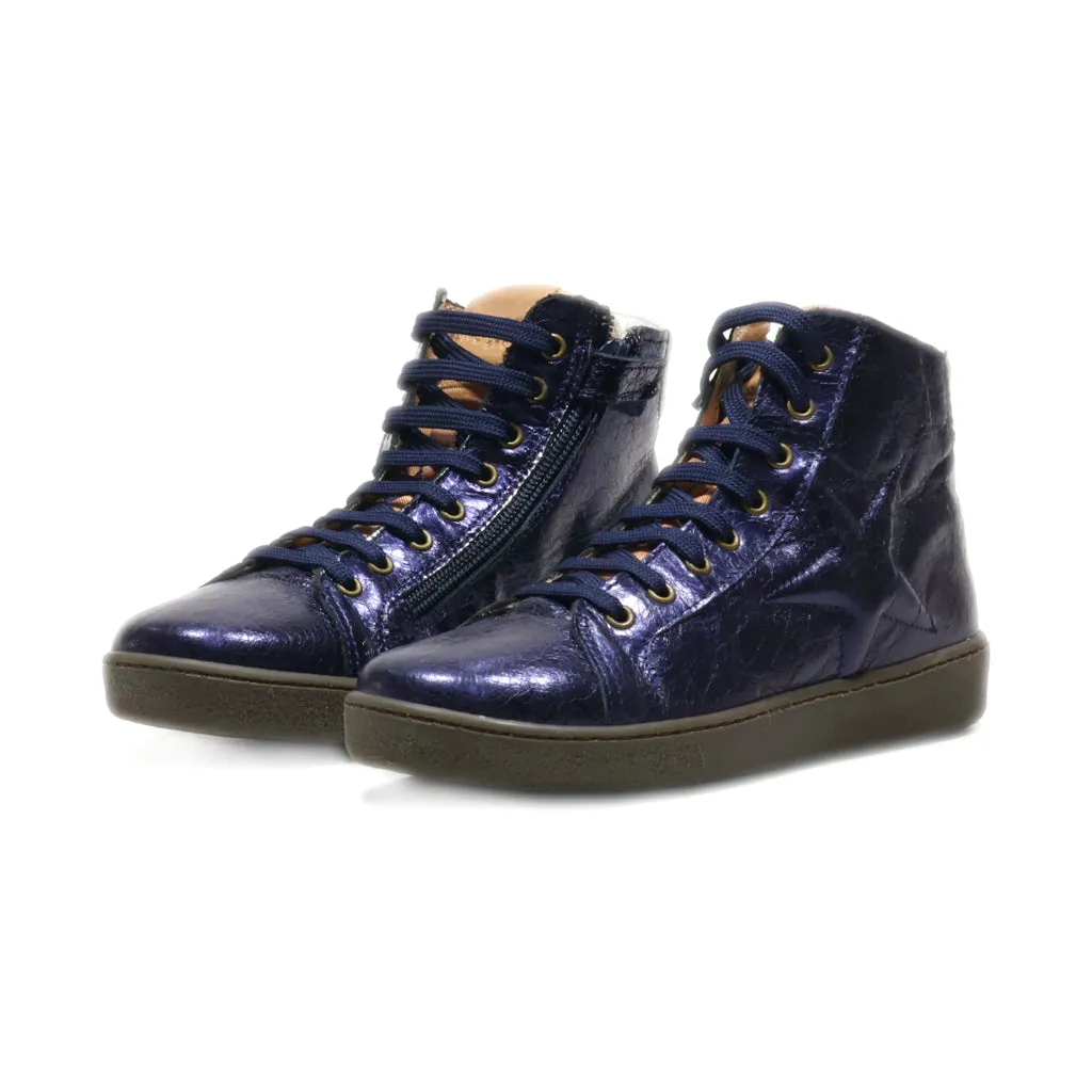 Bisgaard Ankle Boots Leather Blue Colour For Kids