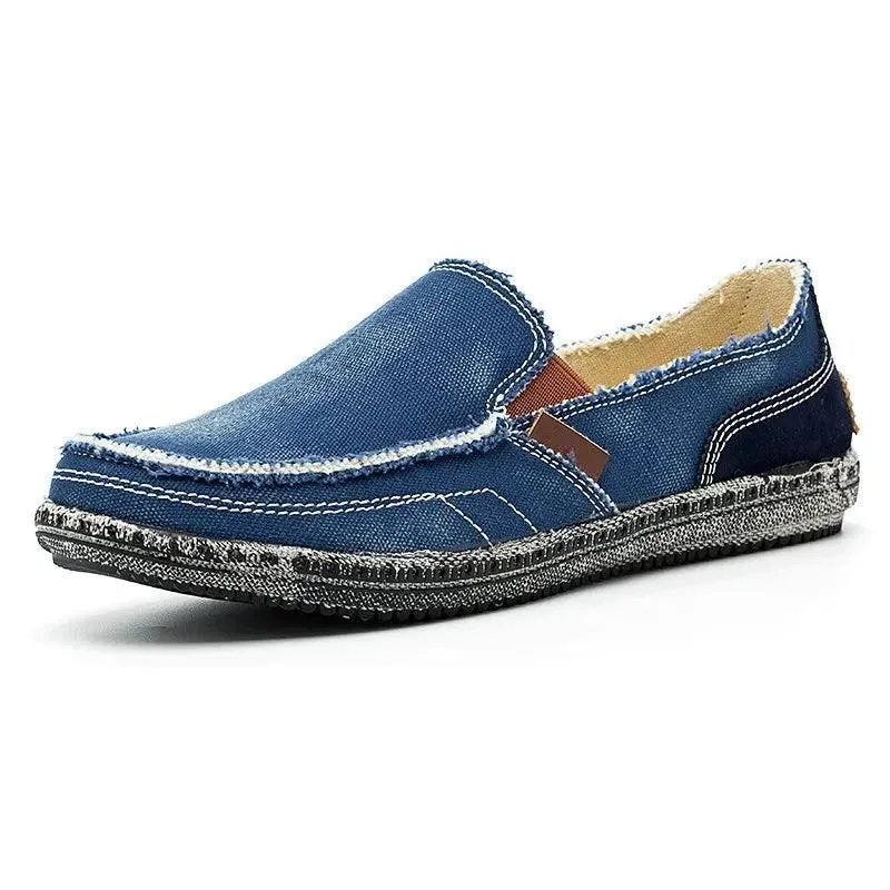 Breathable Canvas Flats Loafers Men's Casual Shoes JOS1127