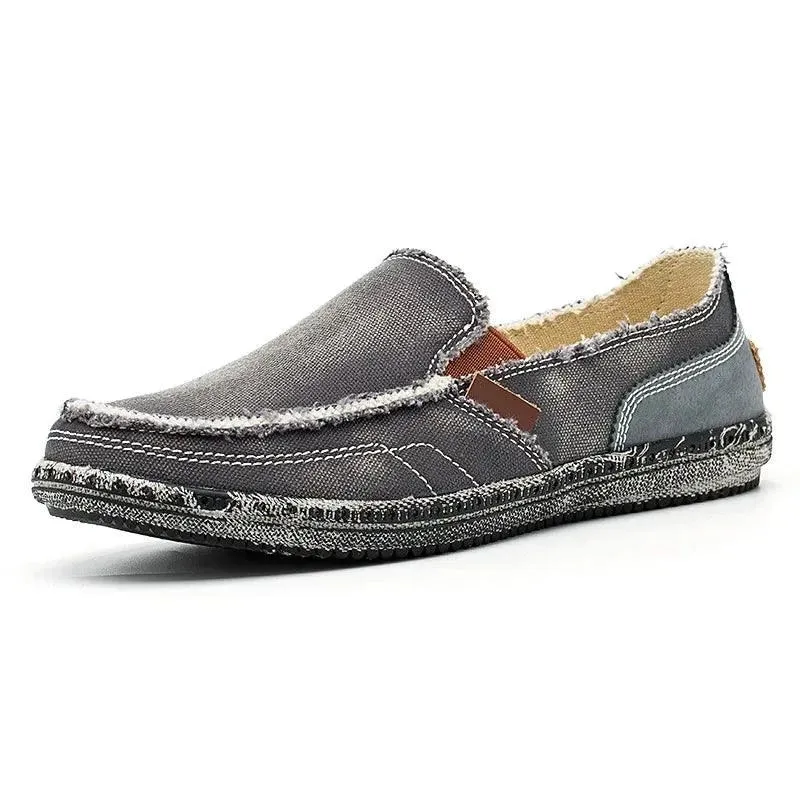 Breathable Canvas Flats Loafers Men's Casual Shoes JOS1127