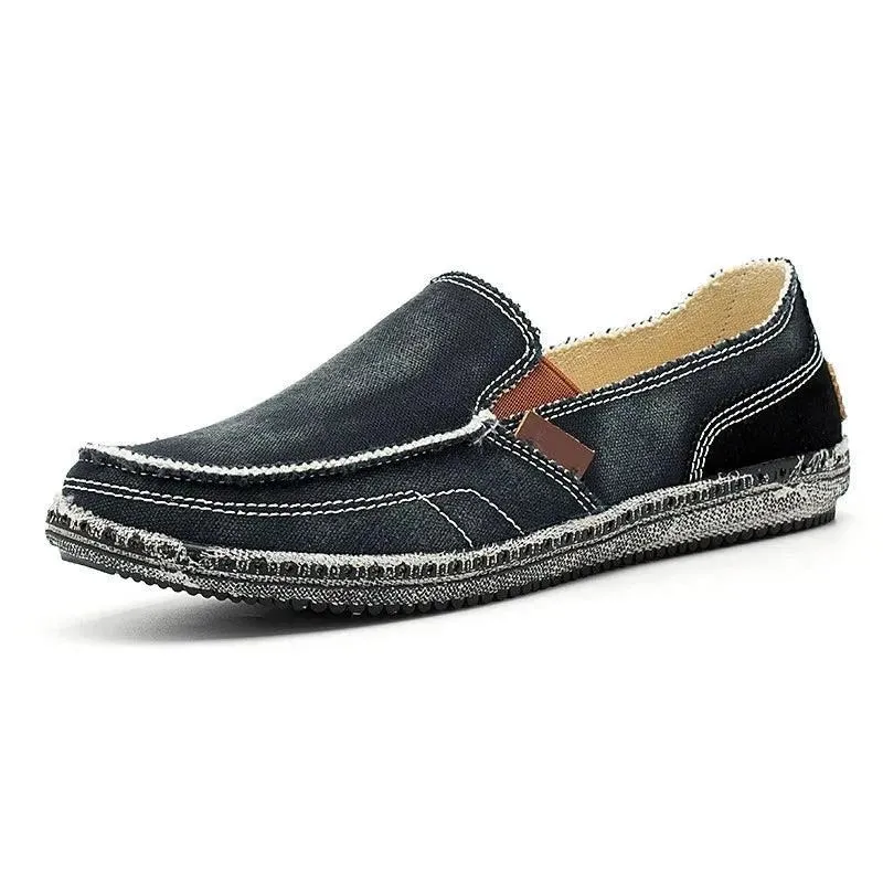 Breathable Canvas Flats Loafers Men's Casual Shoes JOS1127