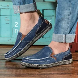 Breathable Canvas Flats Loafers Men's Casual Shoes JOS1127