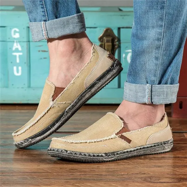 Breathable Canvas Flats Loafers Men's Casual Shoes JOS1127