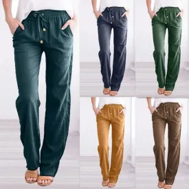 Casual Wide Leg Linen Pants