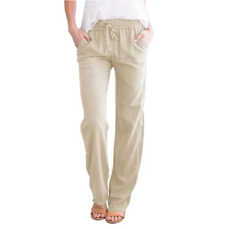 Casual Wide Leg Linen Pants