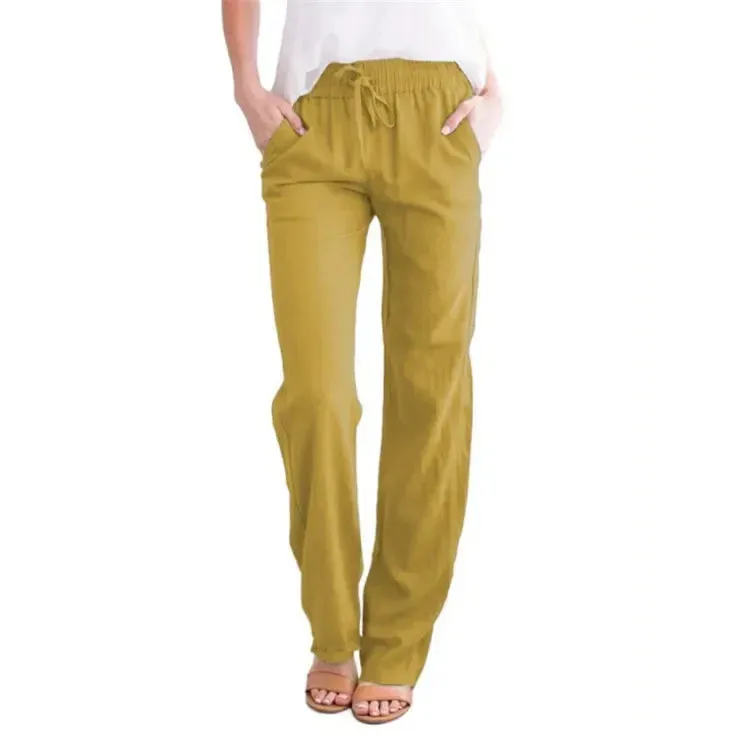 Casual Wide Leg Linen Pants