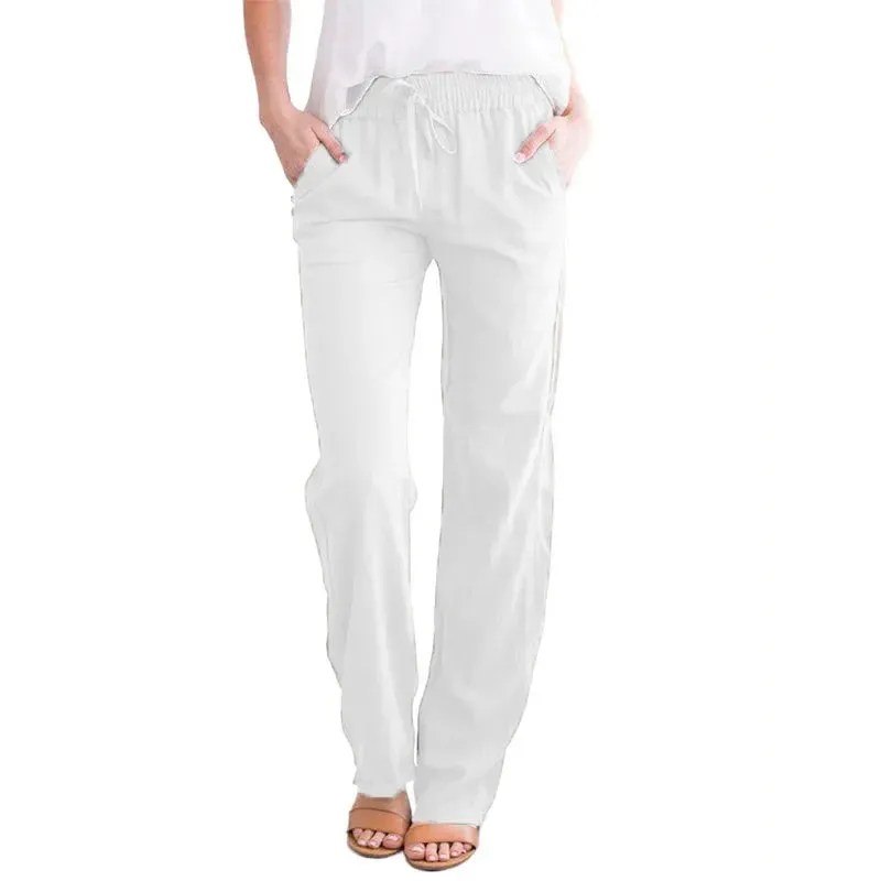 Casual Wide Leg Linen Pants