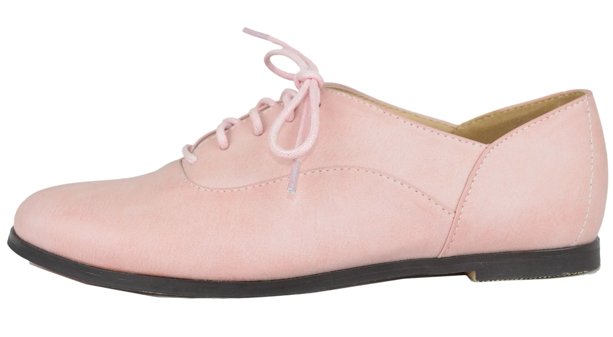 Chase & Chloe Dana-1 Women's Flat Heel Pointed Toe Lace Up Oxford