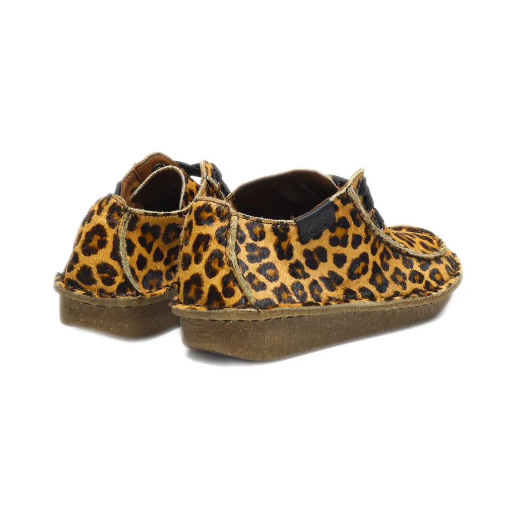 Clarks Funny Dream Leopard Ankle Boots Hair Calf Brown Colour For Kids