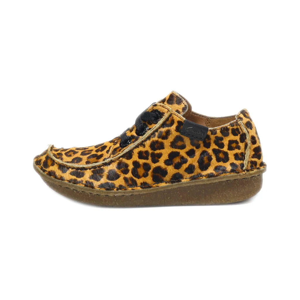 Clarks Funny Dream Leopard Ankle Boots Hair Calf Brown Colour For Kids