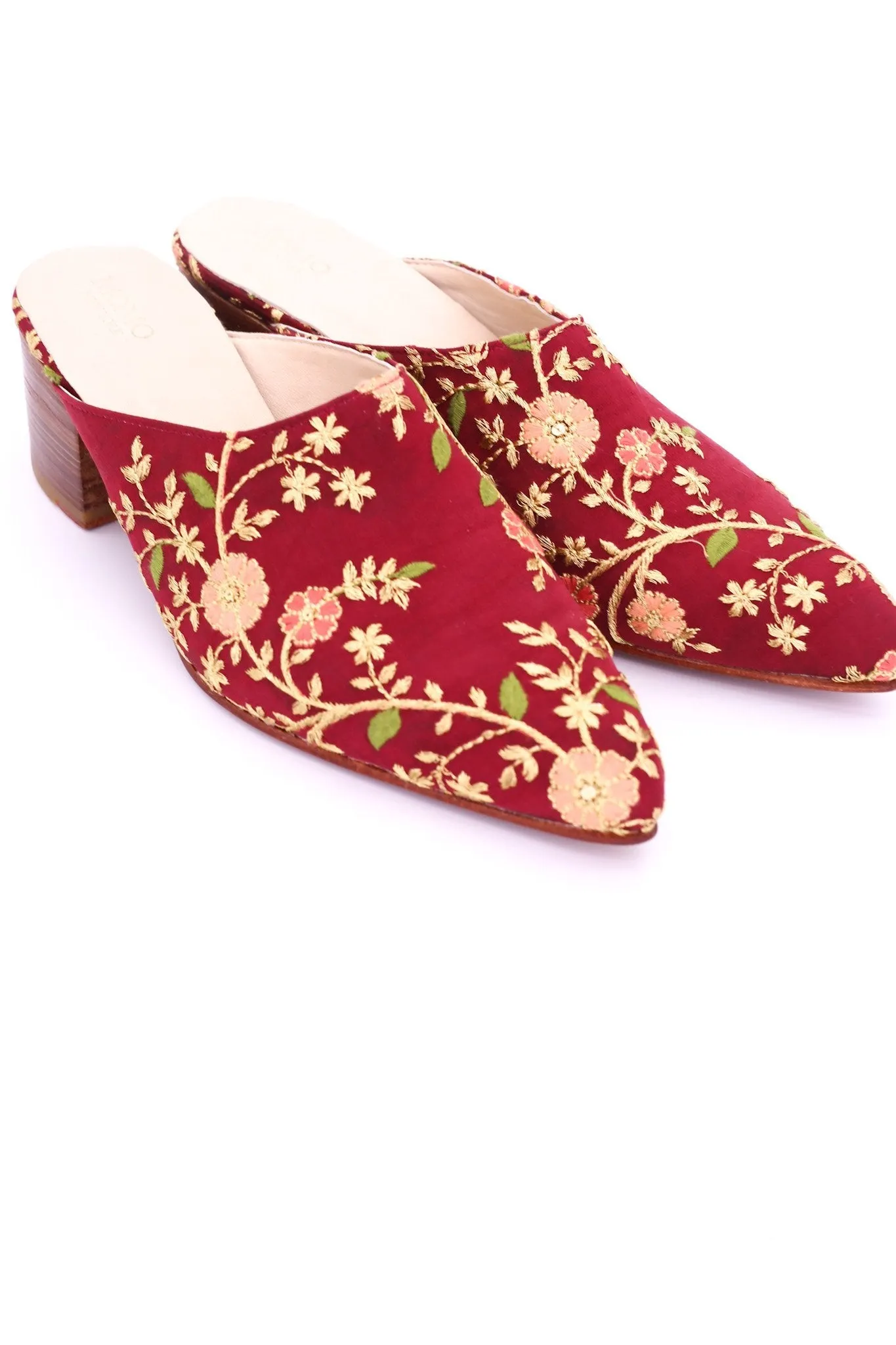 EMBROIDERED HEELED MULES MOMO X ANTHROPOLOGIE