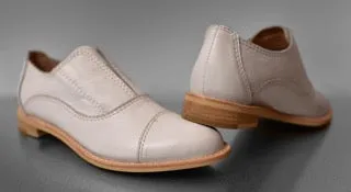 GRACE White Leather Oxfords