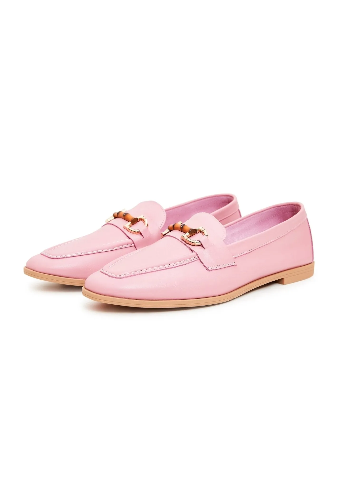 High Quality Leather Loafers - Pink