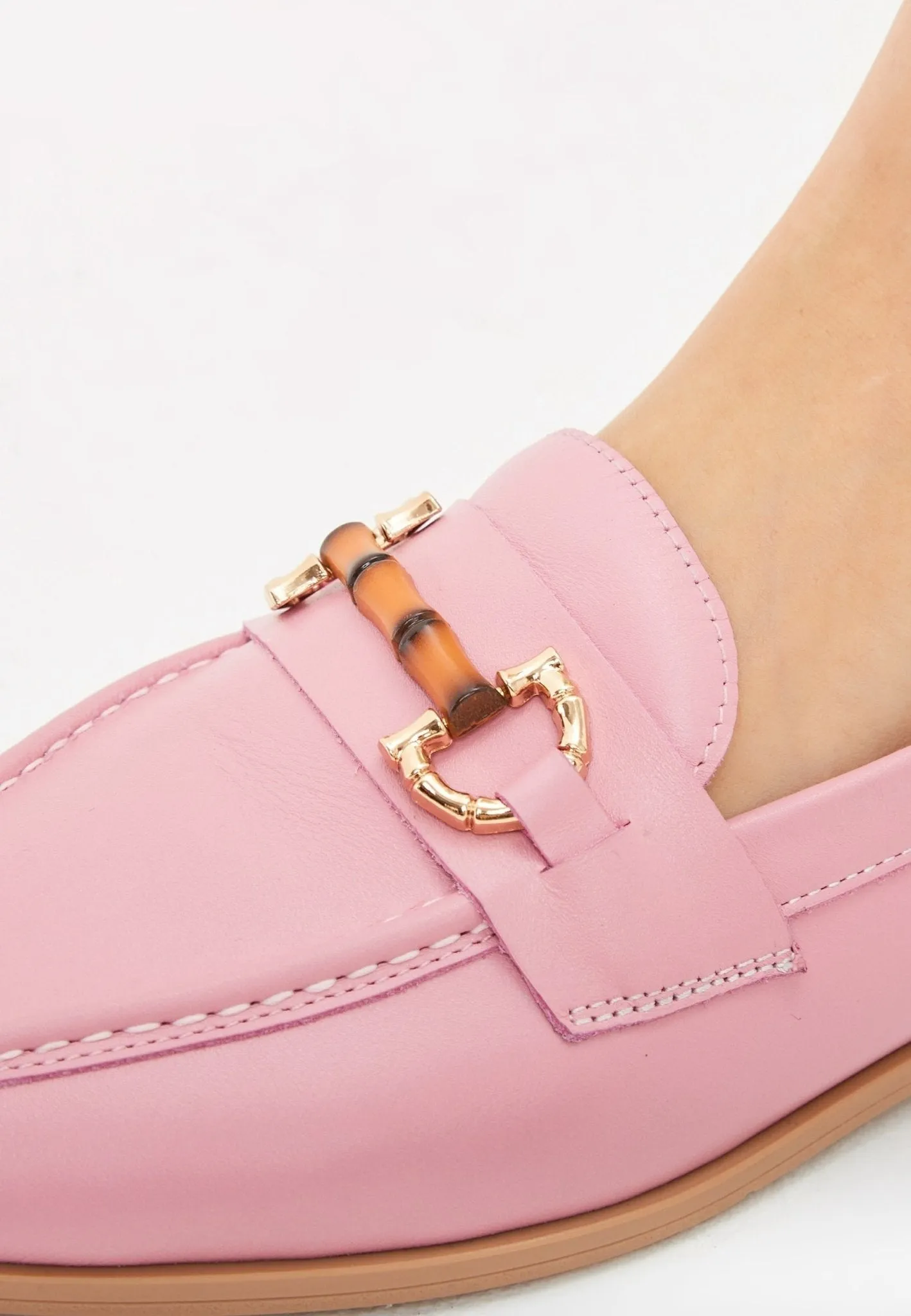 High Quality Leather Loafers - Pink