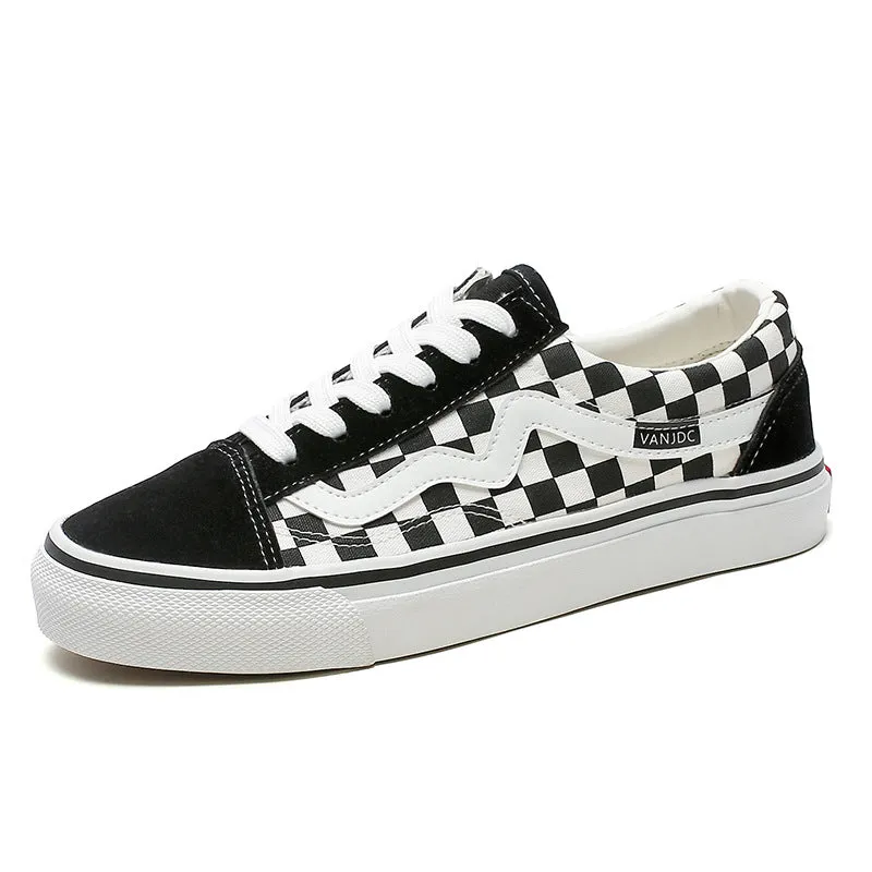 Innovative And White Plaid Niche Canvas Shoes