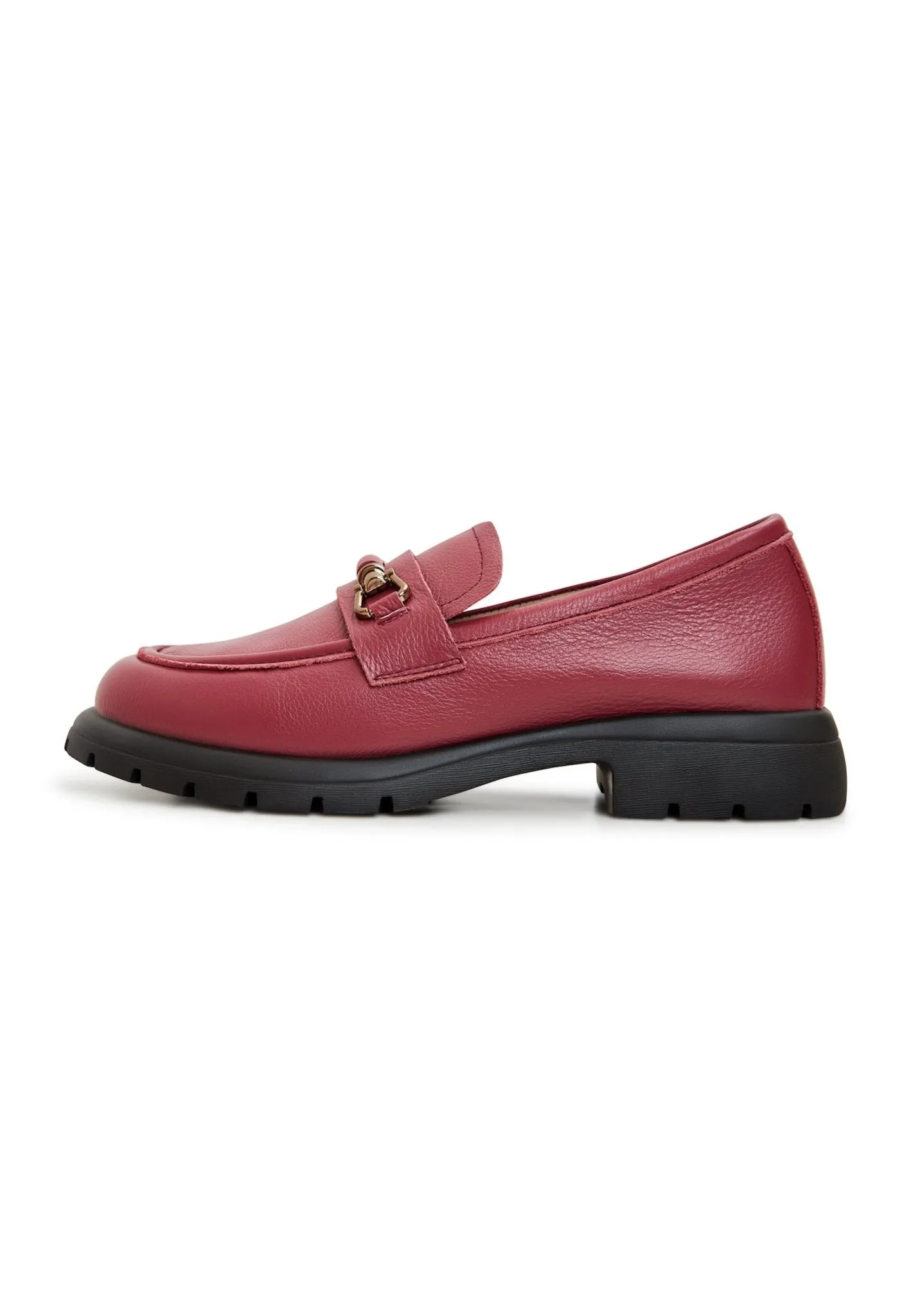 Leather Platform Loafers - Bordeaux