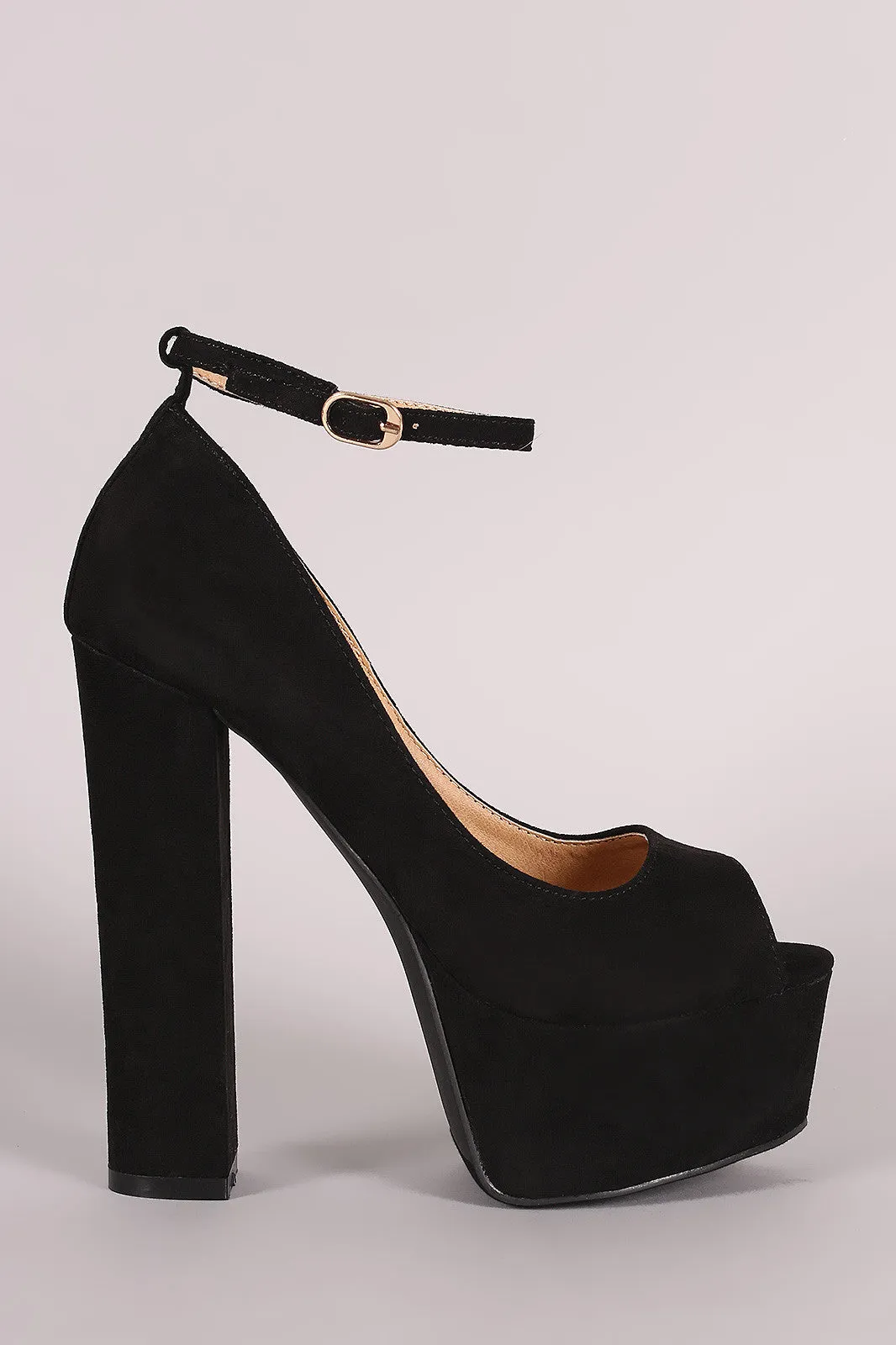 Liliana Suede Ankle Strap High Platform Pump