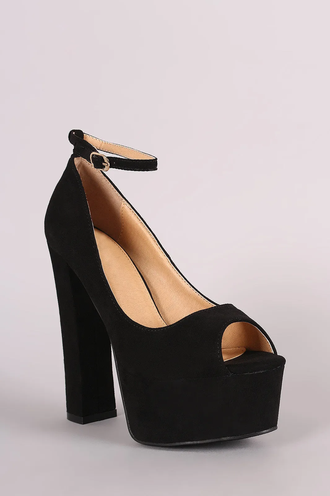 Liliana Suede Ankle Strap High Platform Pump