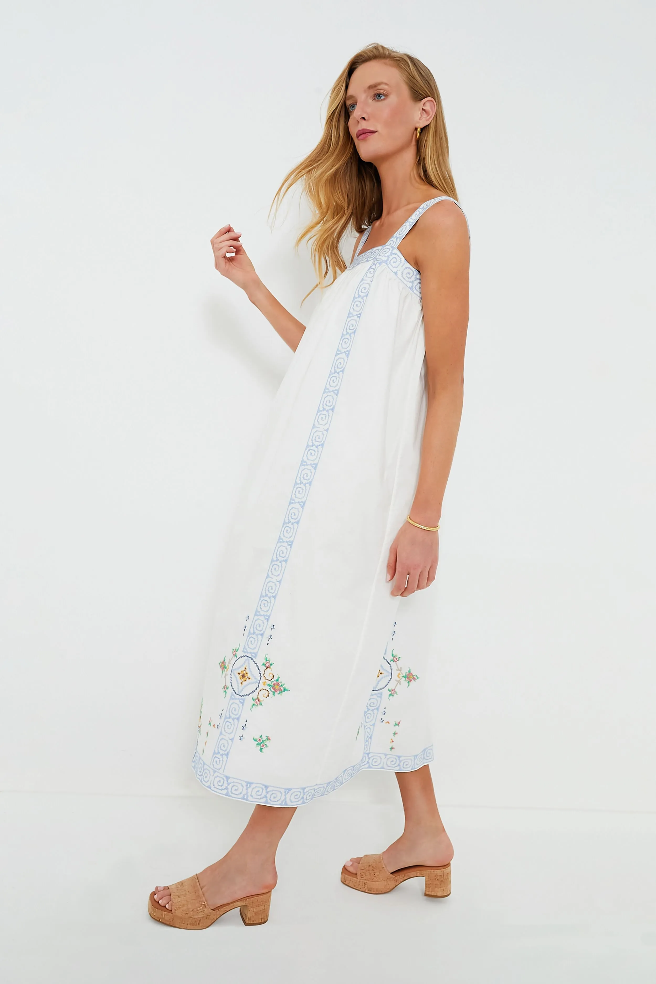 Mosaic Embroidery Sailor Dress