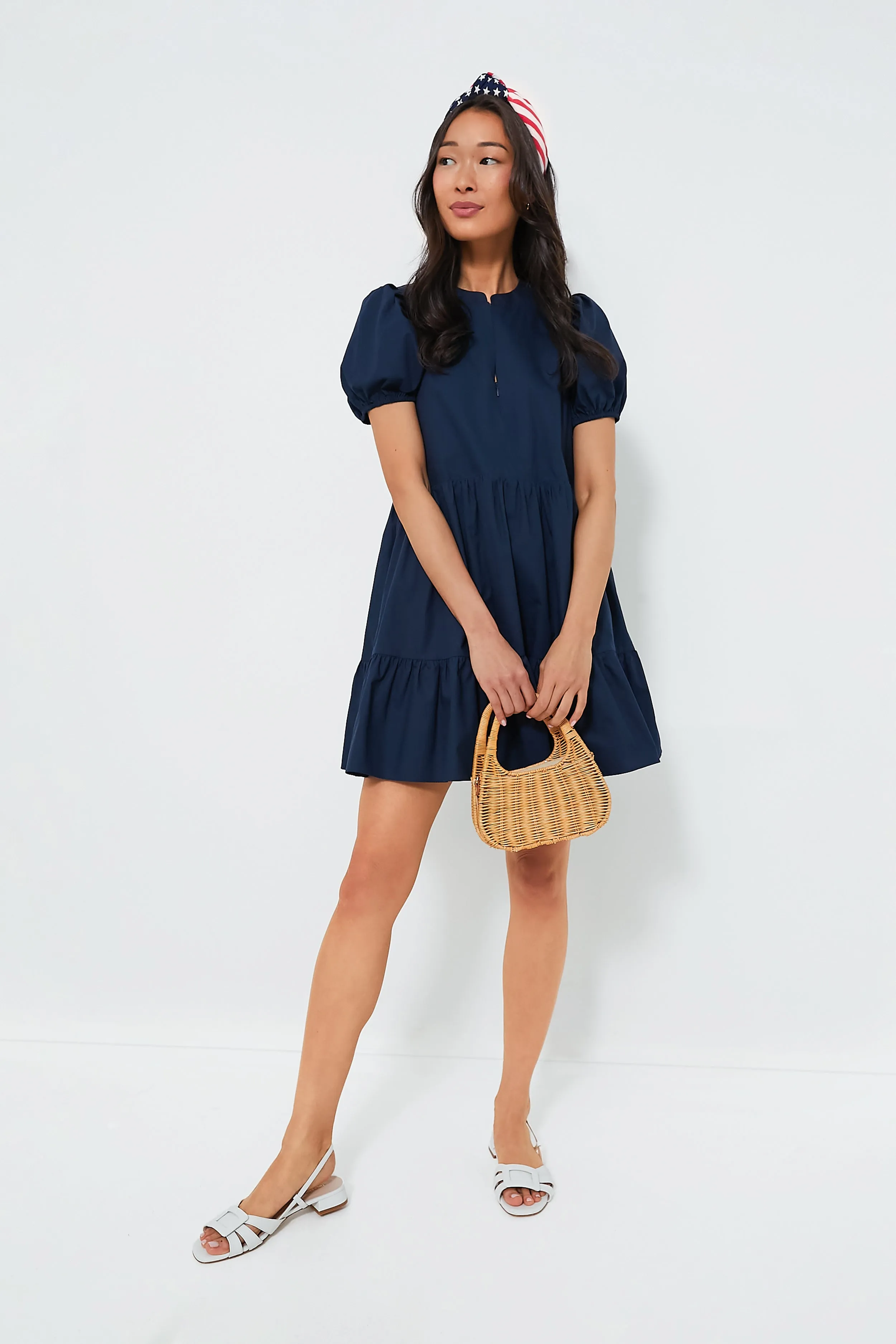 Navy Zip Front Ellie Mini Dress