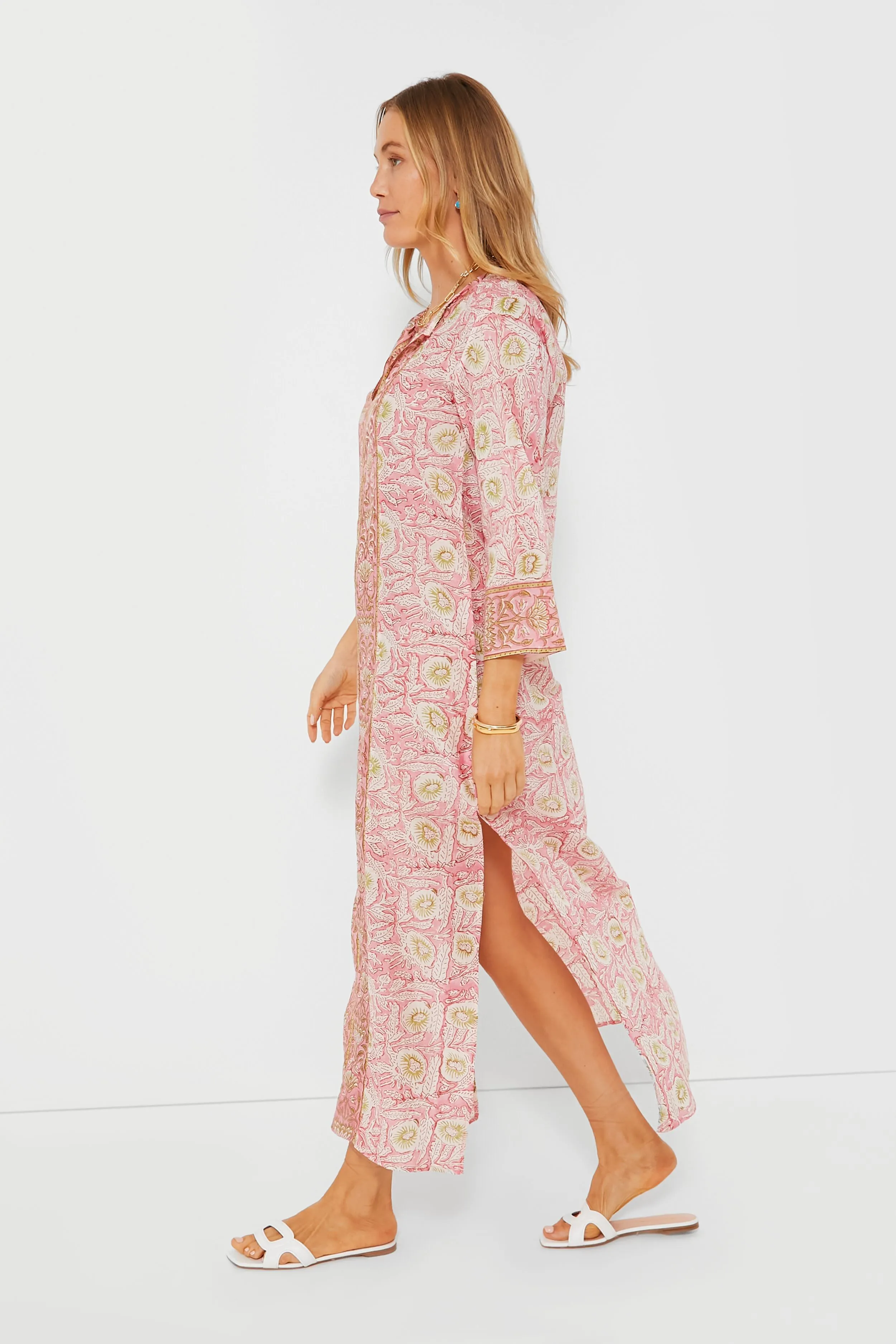 Pink and Green Floral Jane Maxi Dress