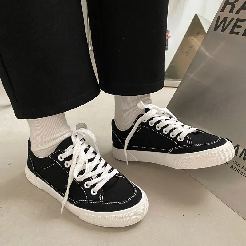 Popular Women's Spring Versatile White Korean Canvas Shoes