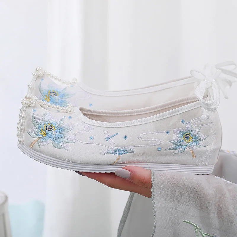 Pumps Warped Head Bow For Han Chinese Canvas Shoes