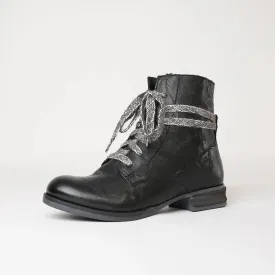 Sanja 18 Black Leather Ankle Boots