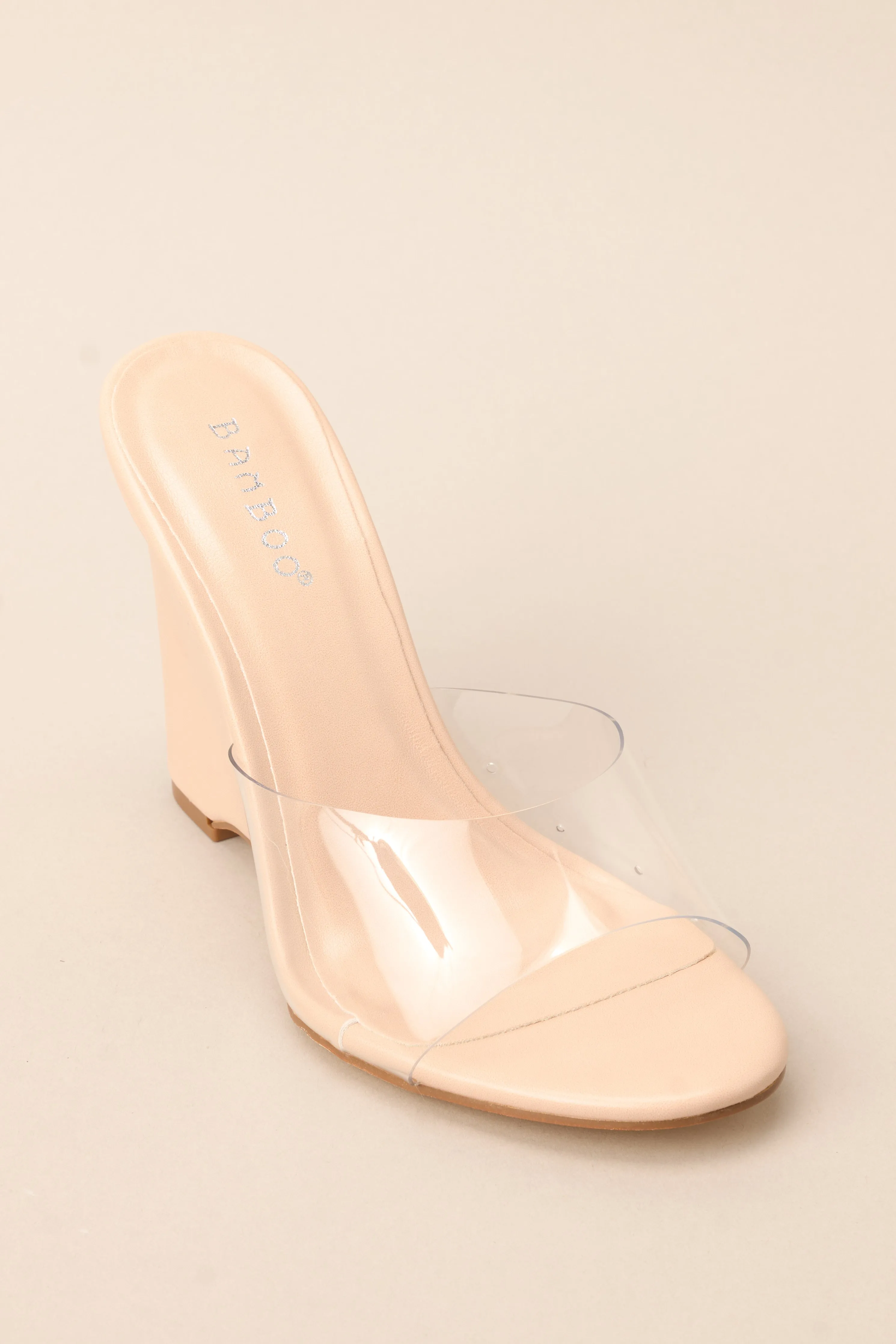 See The Fun Clear Wedged Heels