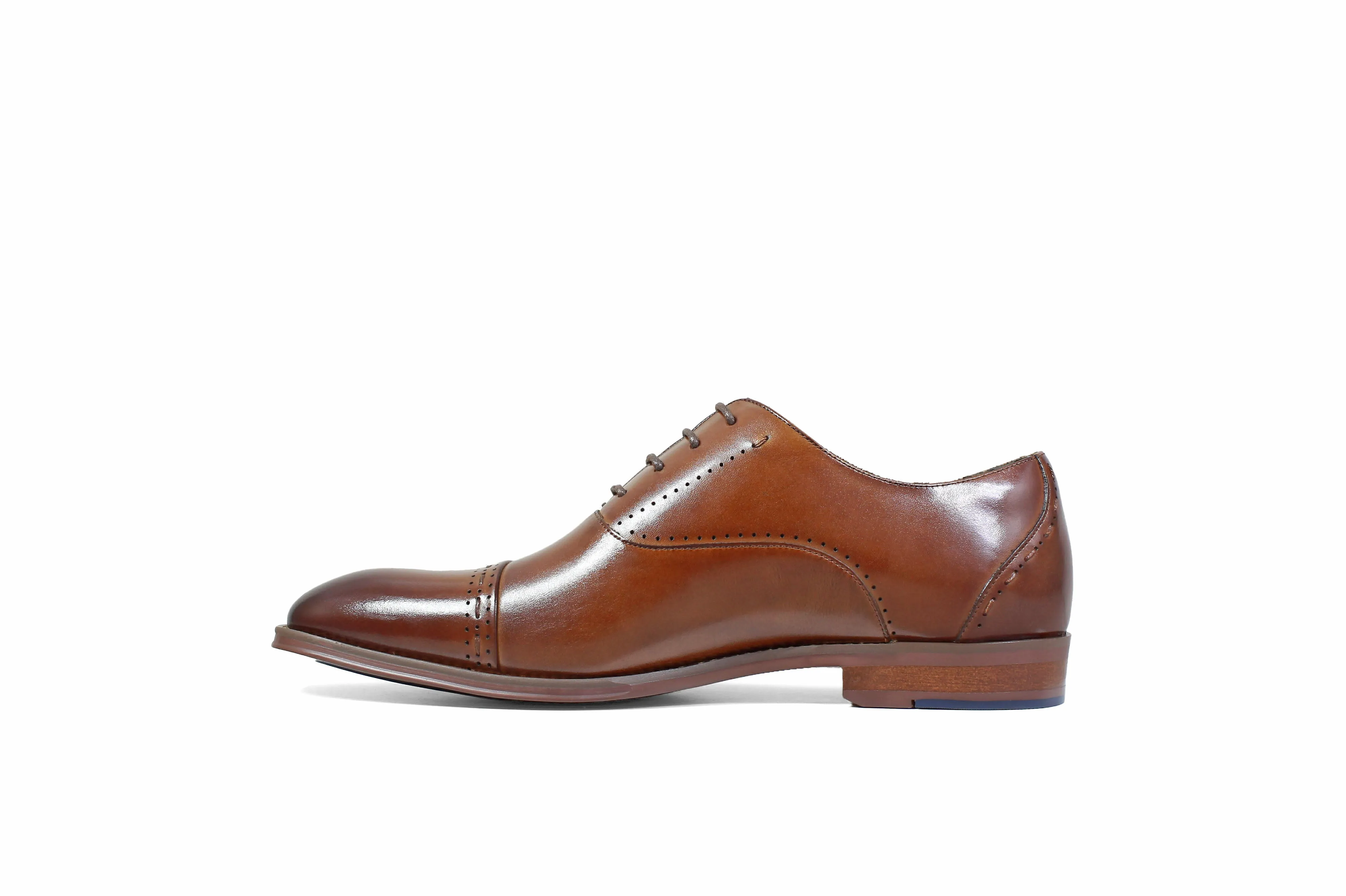 Stacy Adams Cognac Barris Cap Toe Oxford Shoes