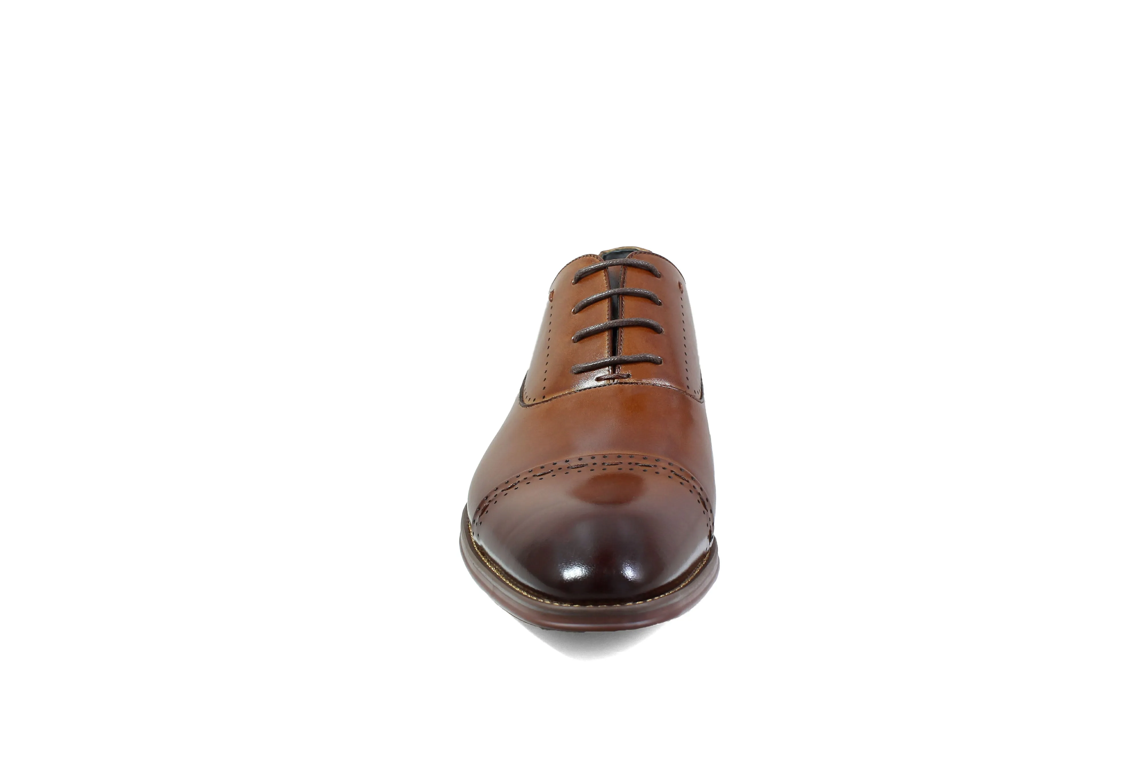 Stacy Adams Cognac Barris Cap Toe Oxford Shoes