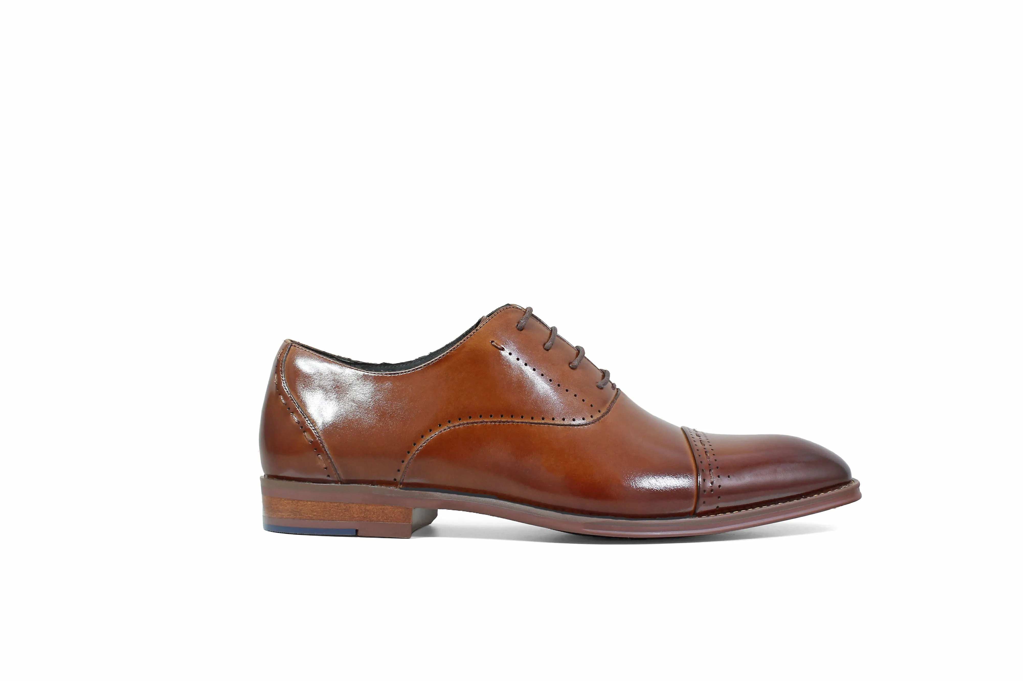 Stacy Adams Cognac Barris Cap Toe Oxford Shoes