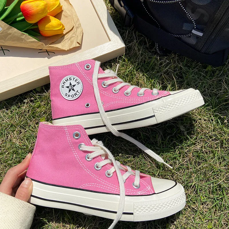 Stylish Women's Female Korean Style Versatile Canvas Shoes