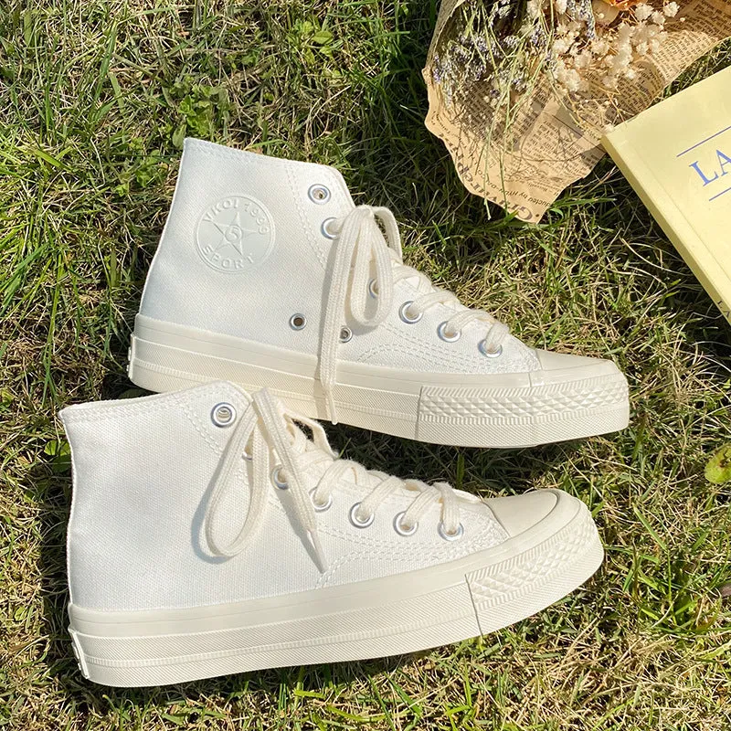 Stylish Women's Female Korean Style Versatile Canvas Shoes