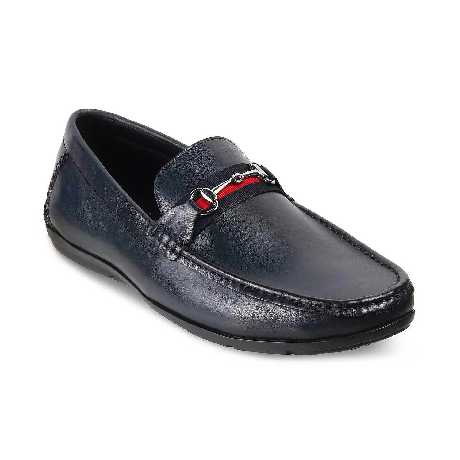 The Crada Blue Men's Leather Loafers