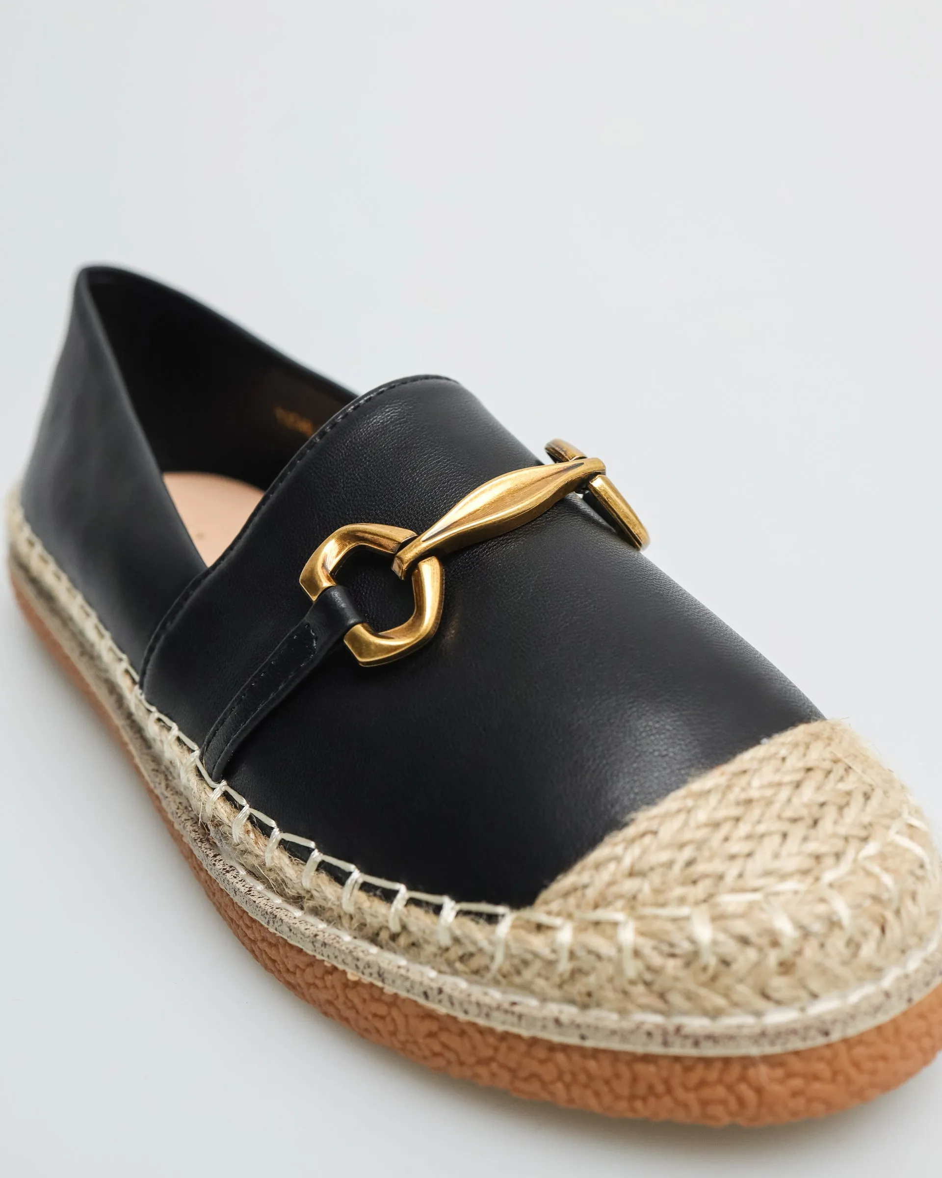 Tomaz YX146  Ladies Espadrilles Buckle Loafers (Black)