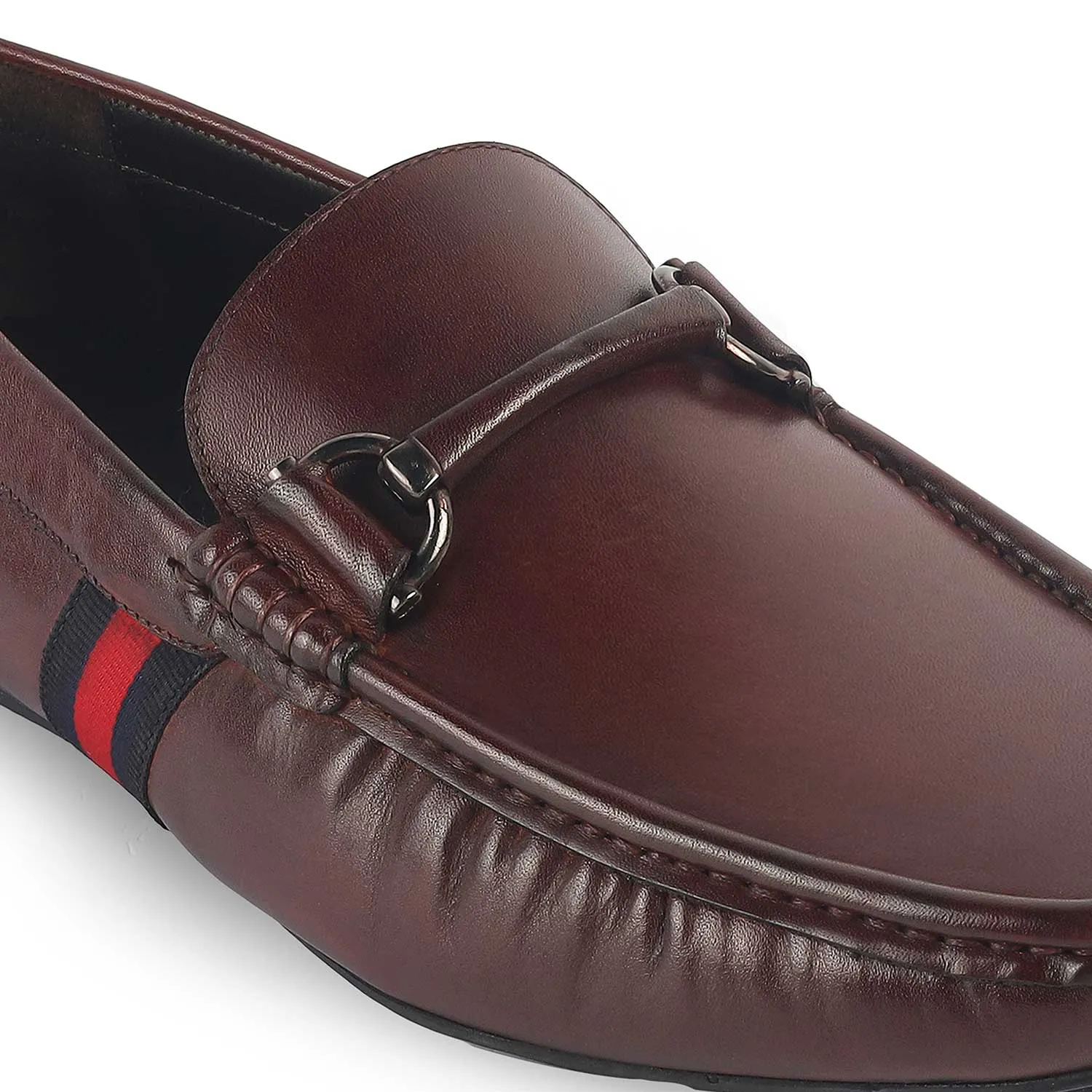 Tresmode Monoco Wine Men's Leather Driving Loafers