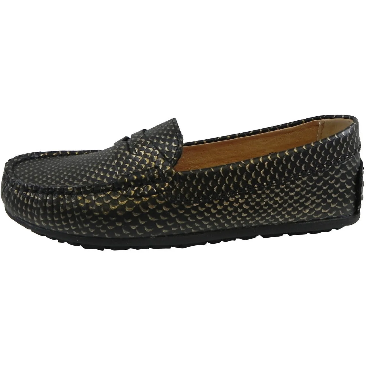 Umi Girl's Black Maci II Mocassin Slip On Shoe