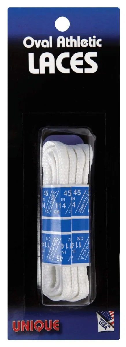 UNIQUE Oval Athletic Shoe Laces - White