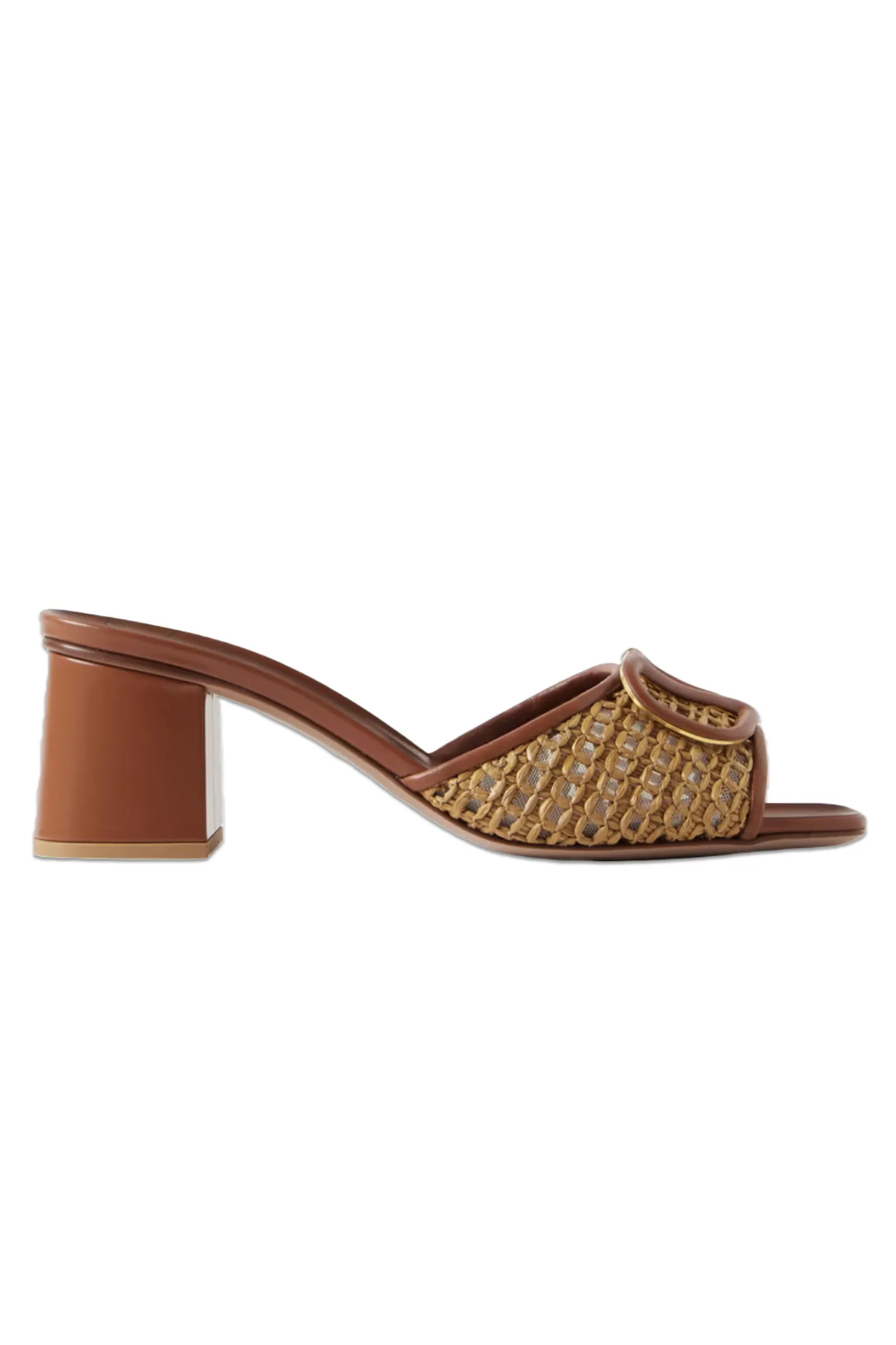 VLOGO 60 Embellished Raffia And Leather Mules