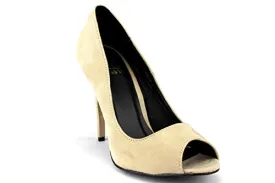 Women's Breaker Peep Toe Mirage Curved Stilletto Heels Pumps Shoes